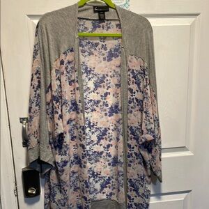 Pink blue print Gray Women's cardi Lane Bryant